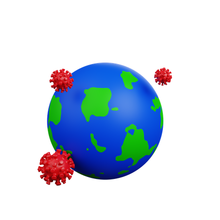 Terra afetada pela corona  3D Illustration