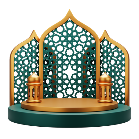 Affichage du podium islamique  3D Illustration