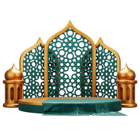 Affichage du podium islamique  3D Illustration