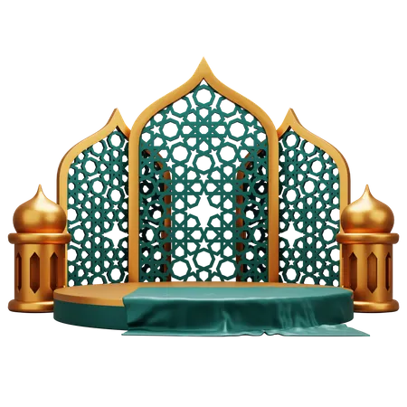 Affichage du podium islamique  3D Illustration