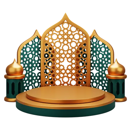 Affichage du podium islamique  3D Illustration