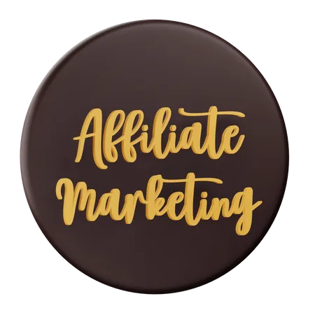 3 D Illustration Affiliate Marketing Logo Text With Alpha Background 3D Icon