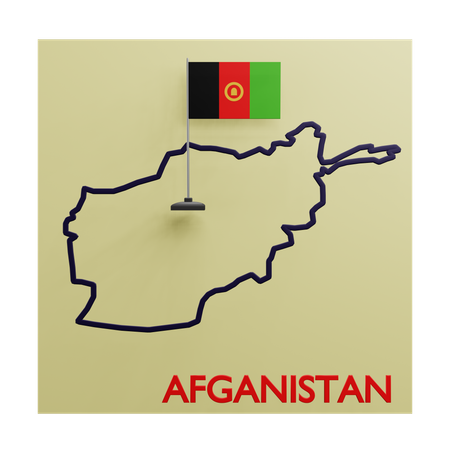 Afganistan map  3D Icon