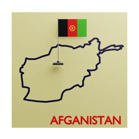 Afganistan map  3D Icon