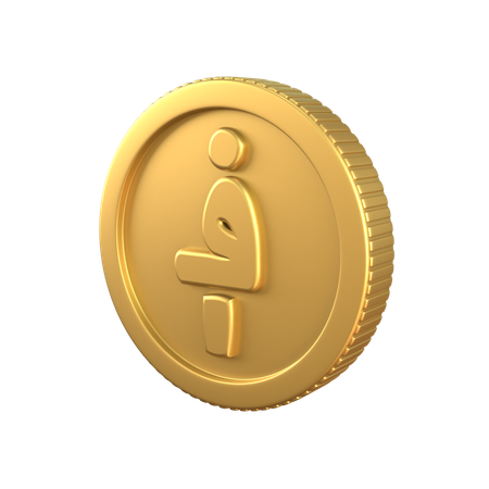 Afghani Gold Coin  3D Icon