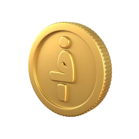 Afghani Gold Coin  3D Icon