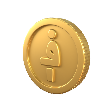 Afghani Gold Coin  3D Icon