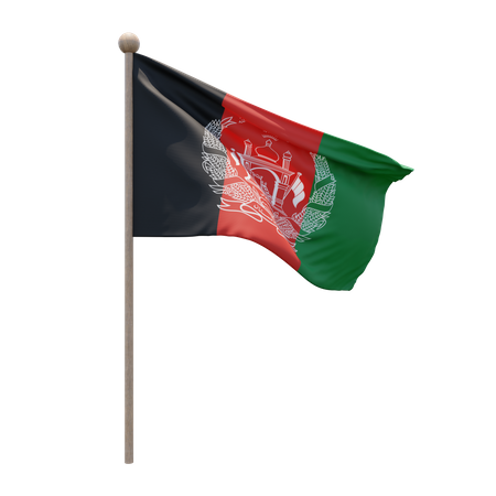 Afghanistan fahnenmast  3D Flag