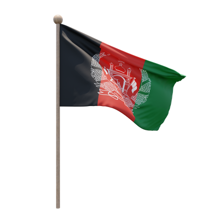 Afghanistan fahnenmast  3D Flag