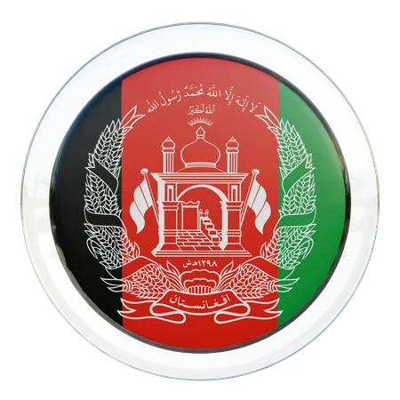 Afghanistan Flag Glass  3D Flag