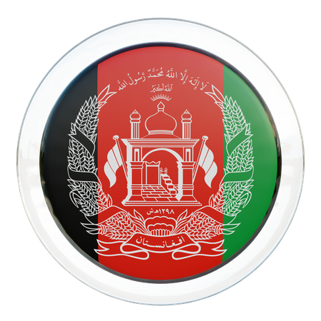 Afghanistan Flag Glass  3D Icon