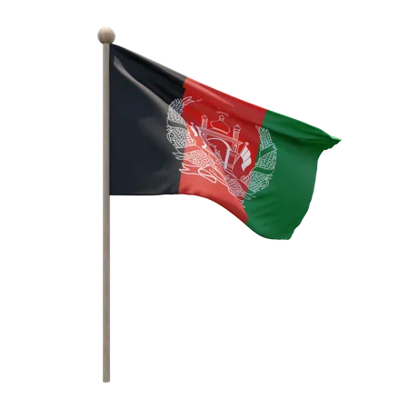 Afghanistan Flagpole 3D Illustration