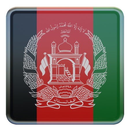 Afghanistan Square Flag  3D Icon