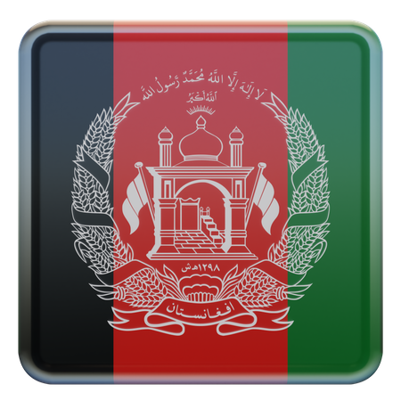 Afghanistan Square Flag 3D Icon