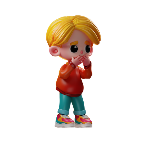 Afraid boy  3D Icon