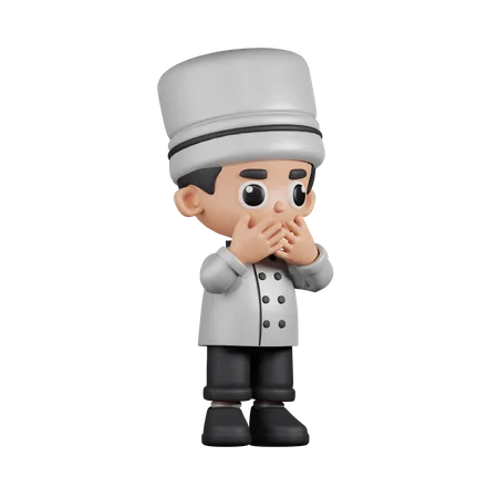 Afraid Chef  3D Illustration