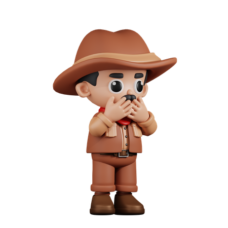 Afraid Cowboy  3D Icon