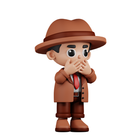 Afraid Detective  3D Icon