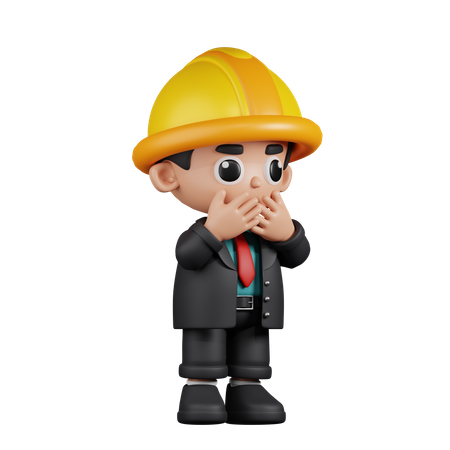 Afraid Engineer  3D Icon