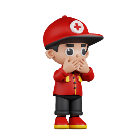 Afraid Paramedic  3D Icon