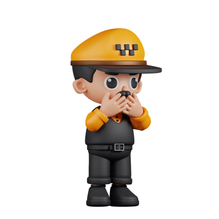 Afraid Taxi Driver  3D Icon