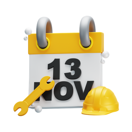 Africa Industrialization Day Calendar  3D Icon