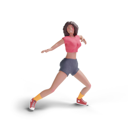 African american teenage girl dancing 3D Illustration