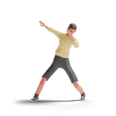 African American teenager boy dabbing  3D Icon