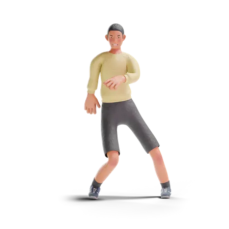 African American teenager boy dancing  3D Illustration