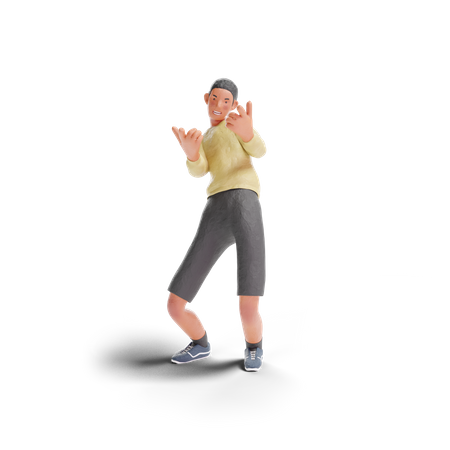 African American teenager boy pointing gesture  3D Illustration