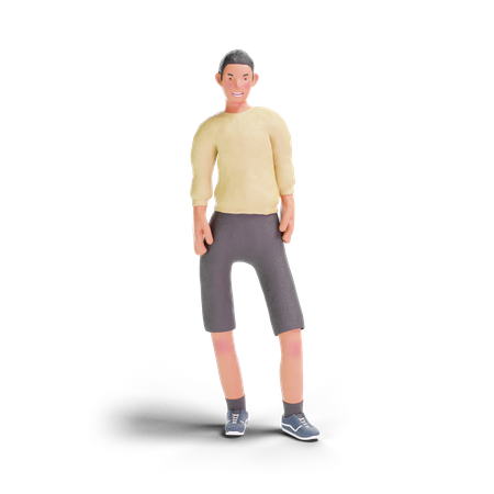 African American teenager boy standing 3D Illustration