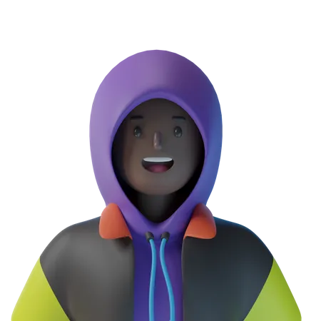 African Boy with hoodie 3D Illustration