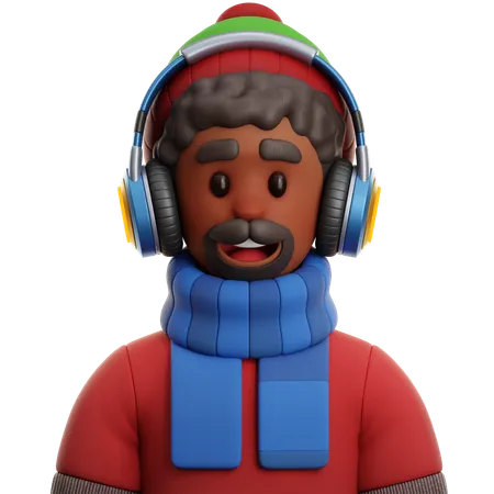 Avatar Illustration Christmas Festival New Year Days Natal Merry Christmas Xmas Party Person Male People Young Boy Man Father Christmas Santa Claus Fashion Style Christmas Hoodie Flannel Jacket Styling Christmas Outfit Profile Avatar Meta People Meta Verse Shawl Scarf 3D Icon