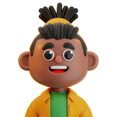ドレッドヘアのアフリカ人男性  3D Icon