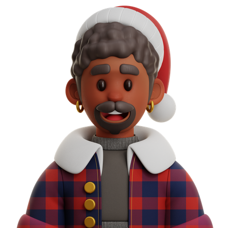 AFRICAN MAN WITH FLANNEL JACKET  3D Icon