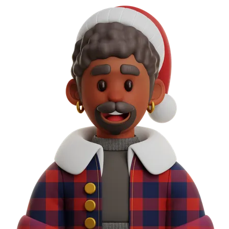 AFRICAN MAN WITH FLANNEL JACKET  3D Icon