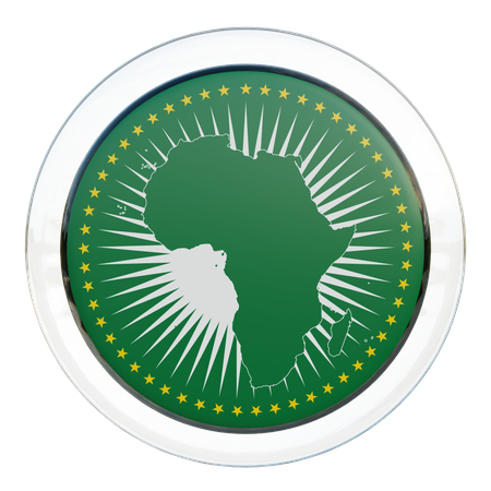 African Union Flag Glass  3D Icon