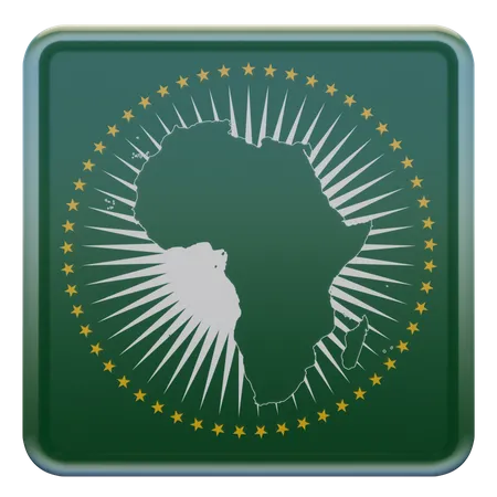 African Union Square Flag  3D Icon