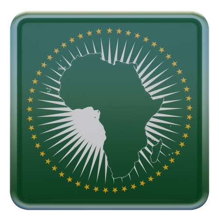 African Union Square Flag  3D Icon