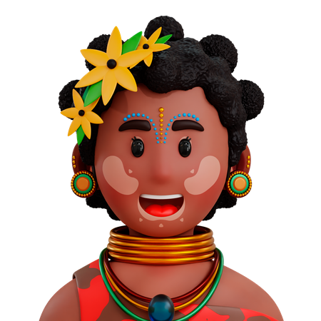 Afrikanische weiblich  3D Icon