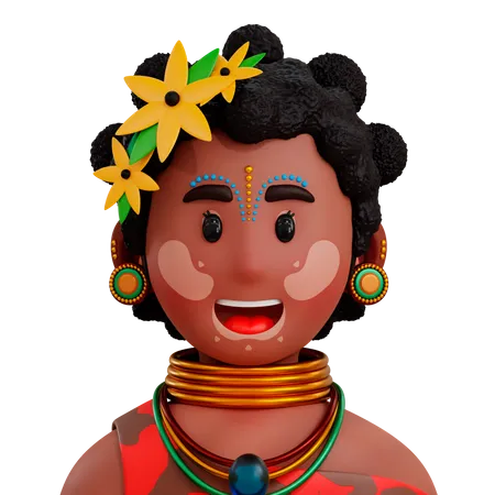 Afrikanische weiblich  3D Icon