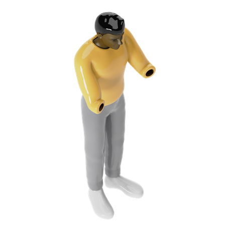 Afrikanischer behinderter Mann  3D Illustration