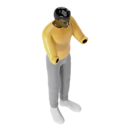 Afrikanischer behinderter Mann  3D Illustration