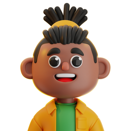 Afrikanischer Mann mit Dreadlocks  3D Icon
