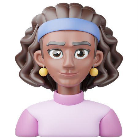 Garota afro  3D Icon