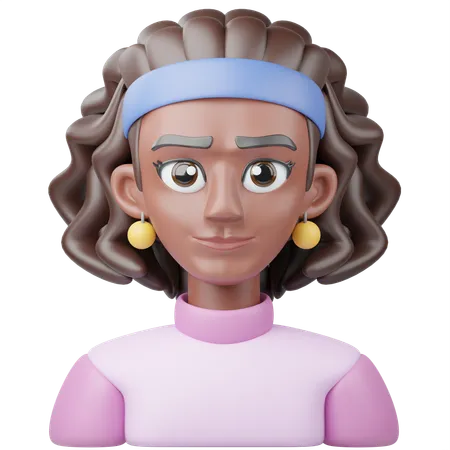 Garota afro  3D Icon