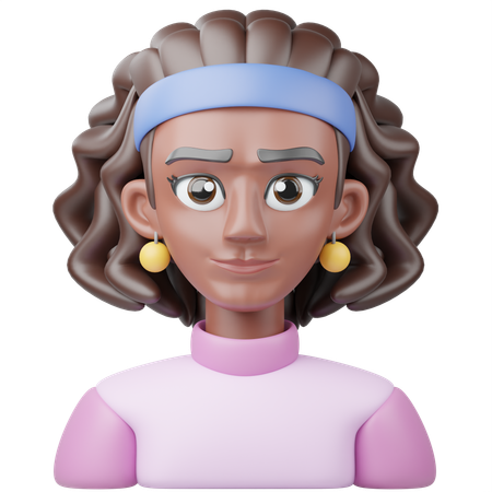 Afro Girl  3D Icon