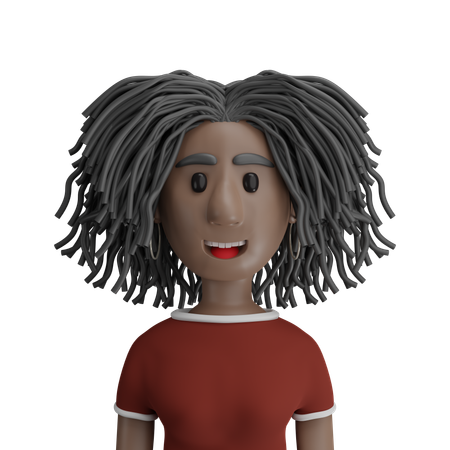 Afro Woman  3D Icon