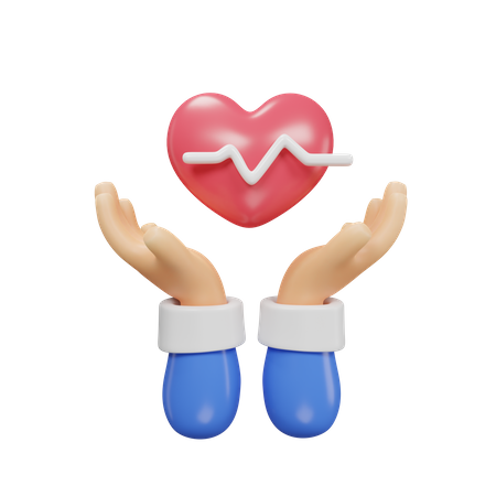 Corazón de mano  3D Icon