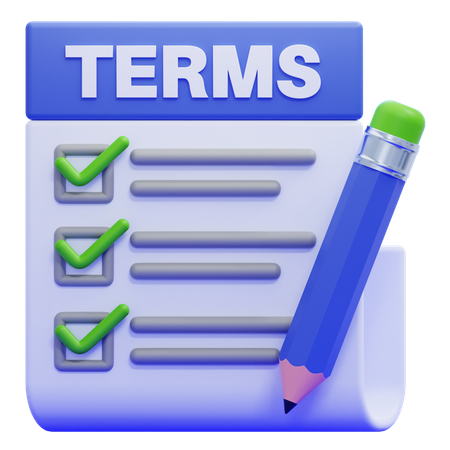 Terms & amp; Bedingungen  3D Icon
